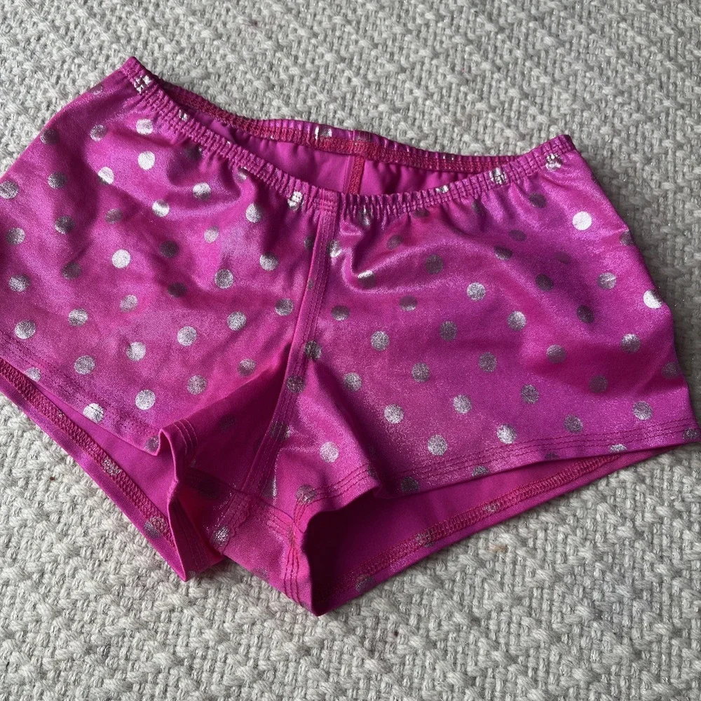 Derby Skinz pink polka dot large USA VTG Sparkle Shorts